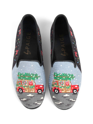 Christmas Tree Farm Needlepoint Loafer