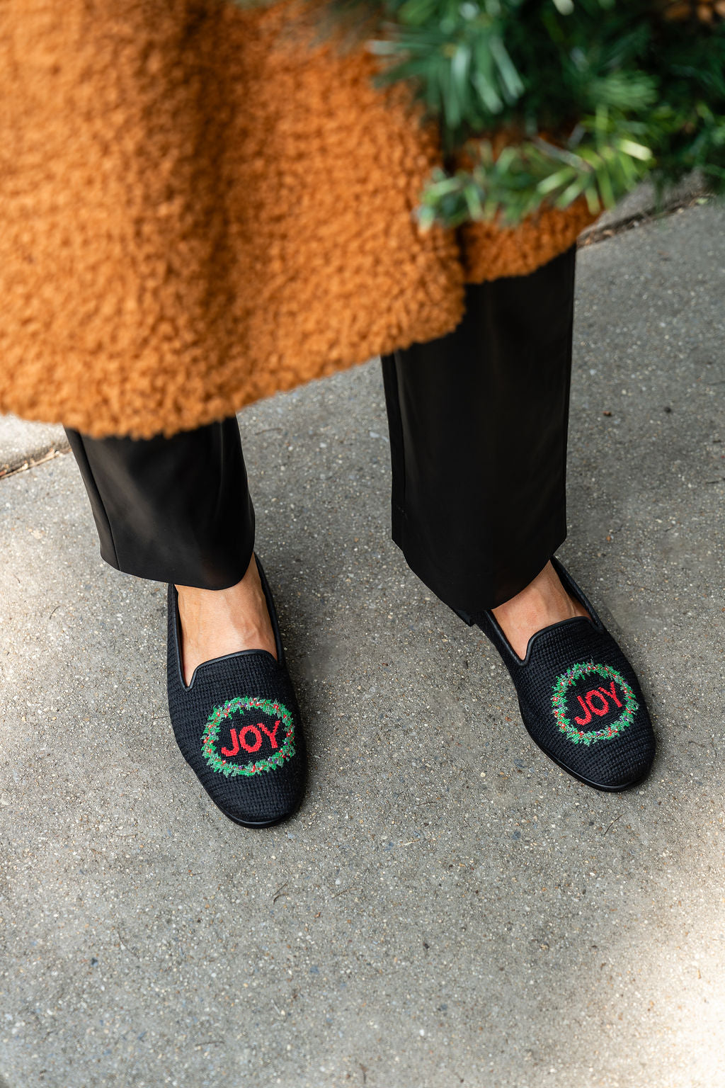 Joy Wreath Needlepoint Loafer