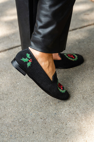 Joy Wreath Needlepoint Loafer Alternate View