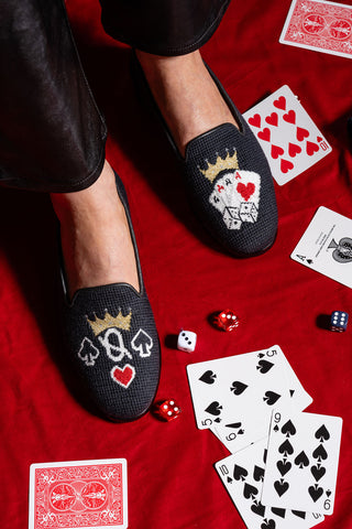 Queen of Cards Needlepoint Loafer Alternate View