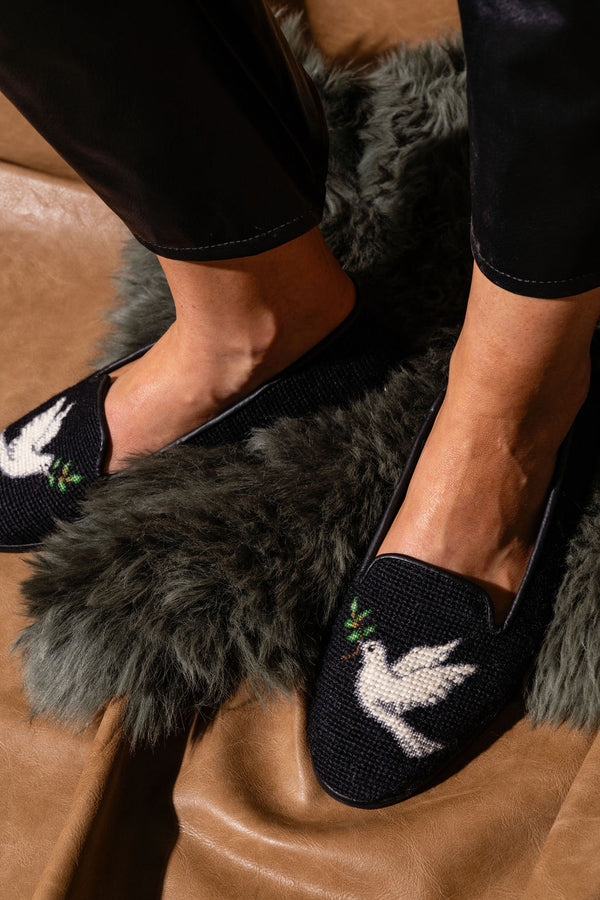 Dove Needlepoint Loafer