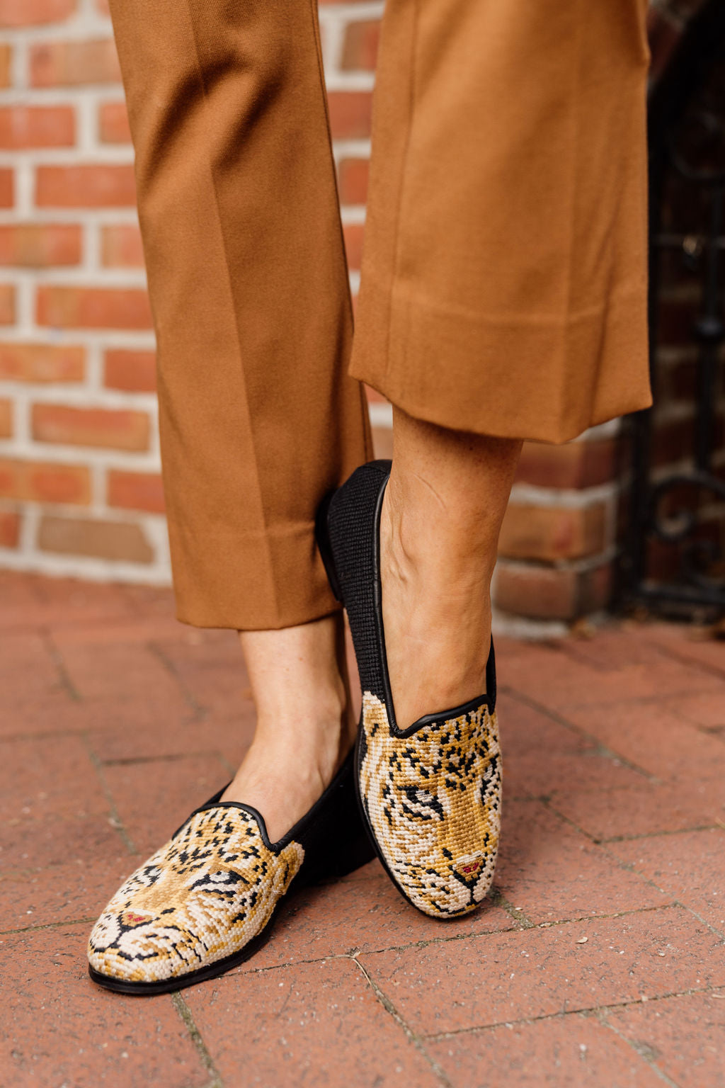Big Cat Needlepoint loafer