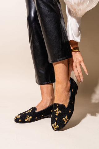 Fleur de Lis Needlepoint loafer