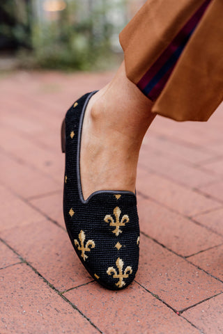 Fleur de Lis Needlepoint loafer Alternate View