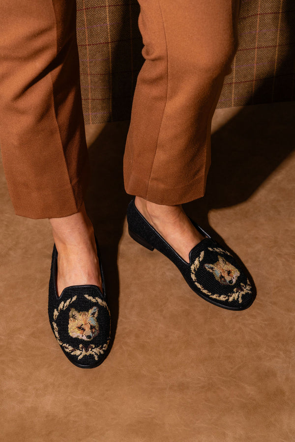 Fox and Wreath Needlepoint Loafer
