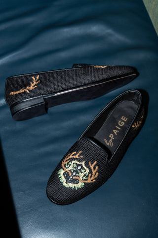 Needlepoint Loafer in Antler Crest Alternate View