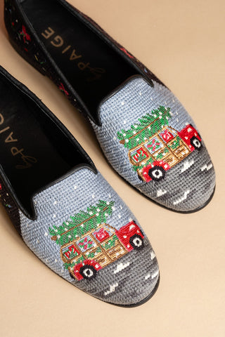 Needlepoint Loafer in Christmas Tree Farm Alternate View