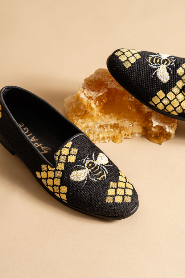 Needlepoint Loafer in Honeycomb Bee