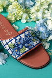 Needlepoint Sandal in Hydrangea