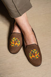 Needlepoint Loafer in Autumn Leaves Wreath