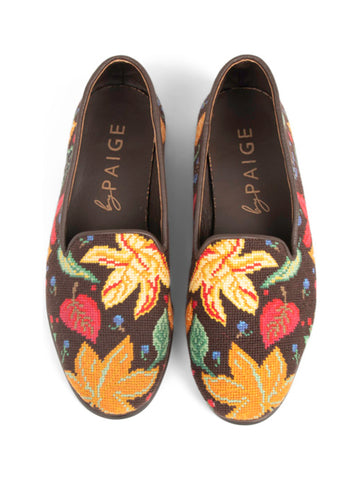 Needlepoint Loafer in Fall Leaves