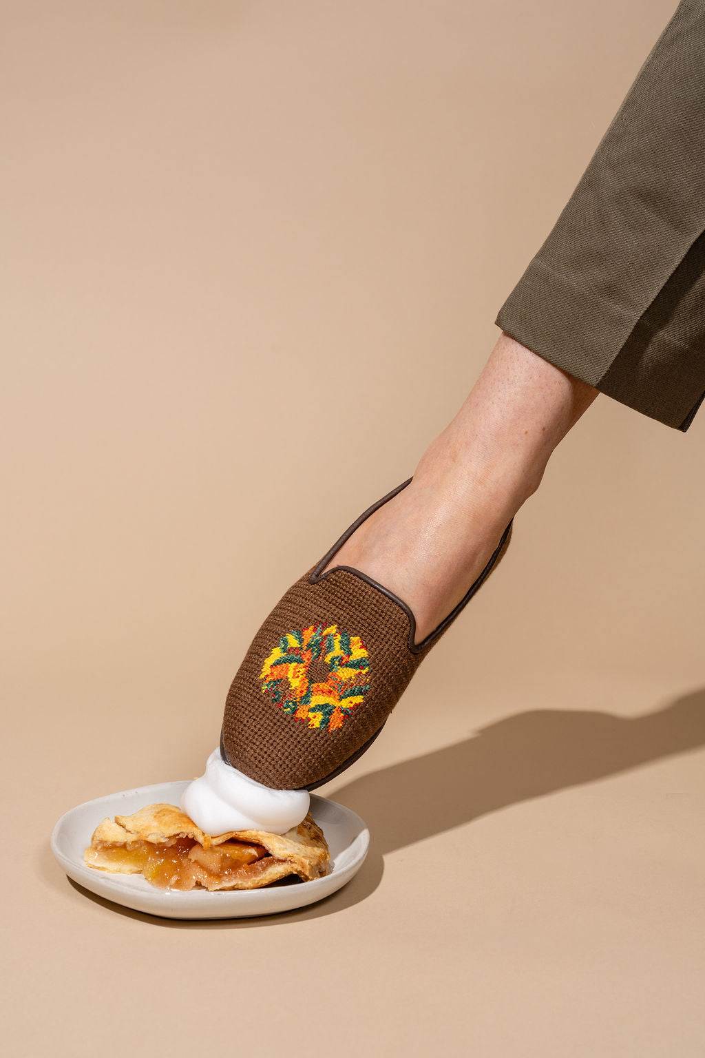 Autumn Leaves Wreath Needlepoint Loafer