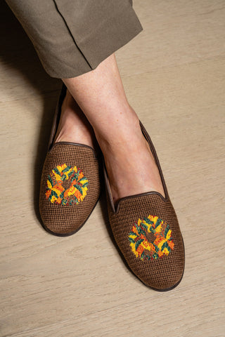 Autumn Leaves Wreath Needlepoint Loafer