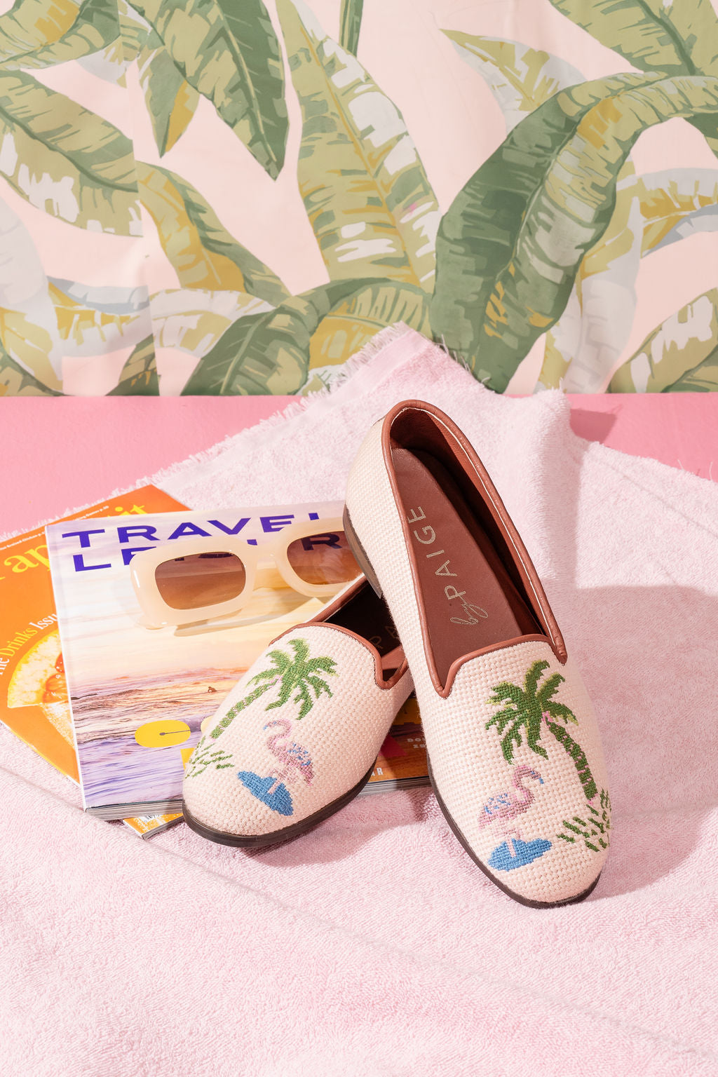 Flamingo & Palm Tree Needlepoint Loafer