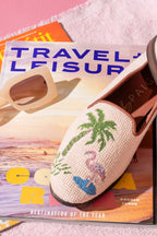 Flamingo & Palm Tree Needlepoint Loafer