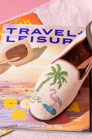 Flamingo & Palm Tree Needlepoint Loafer Alternate View