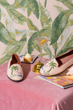 Flamingo & Palm Tree Needlepoint Loafer