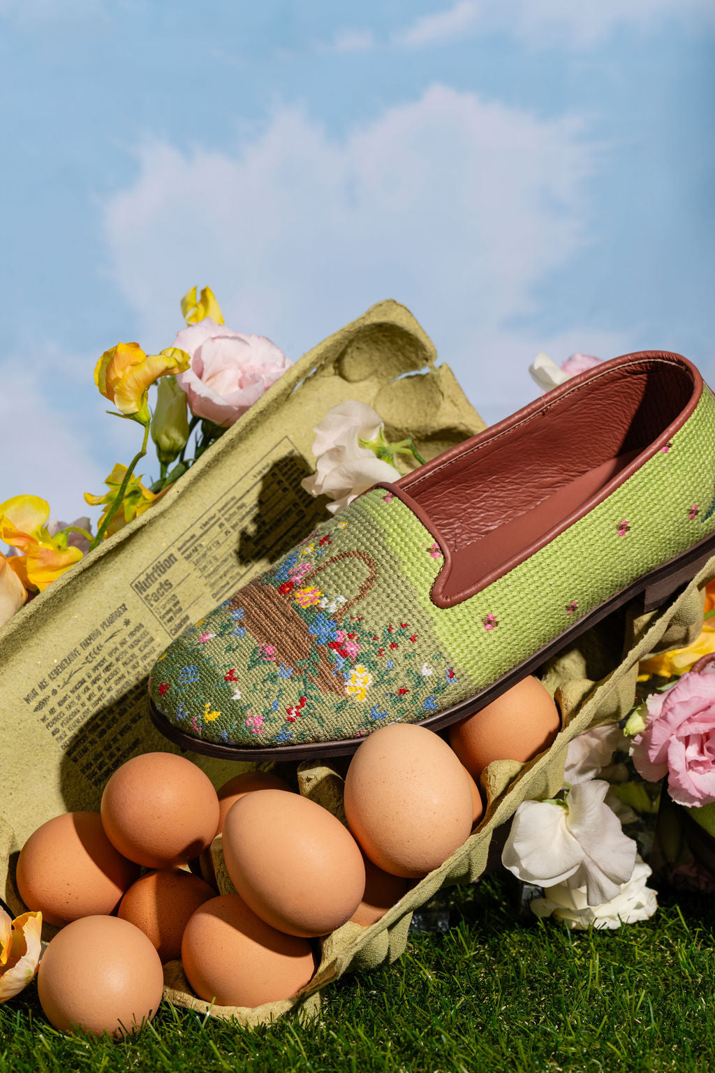 Spring Bunny Needlepoint Loafer