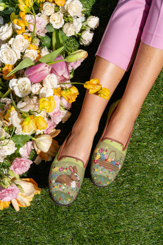 Spring Bunny Needlepoint Loafer Alternate View
