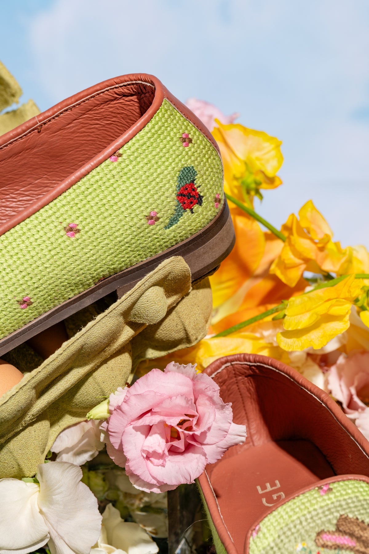 Spring Bunny Needlepoint Loafer