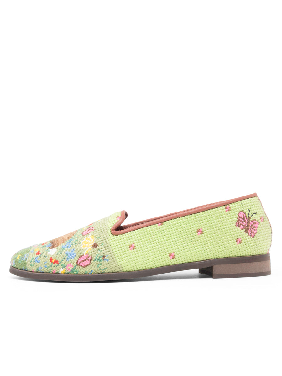 Spring Bunny Needlepoint Loafer
