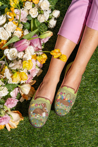 Spring Bunny Needlepoint Loafer