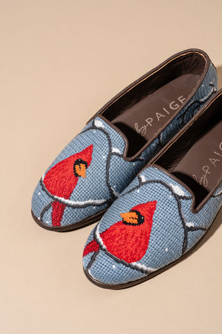 Winter Cardinal Needlepoint Loafer
