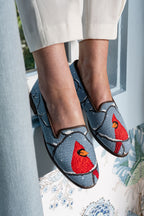 Winter Cardinal Needlepoint Loafer