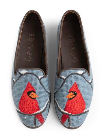 Winter Cardinal Needlepoint Loafer