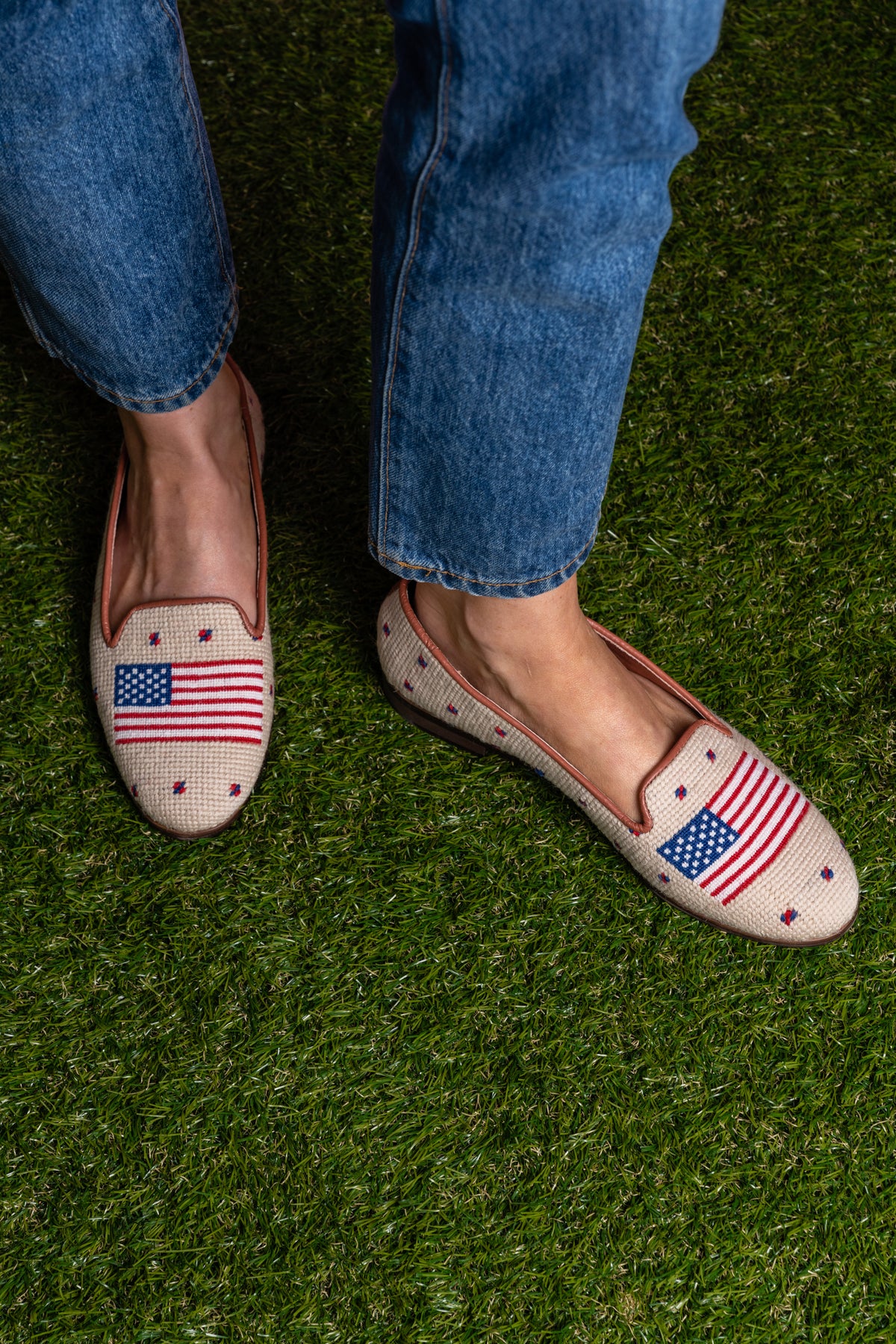 American Flag Needlepoint Loafer