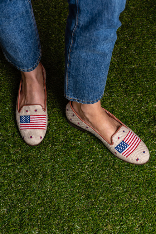 American Flag Needlepoint Loafer