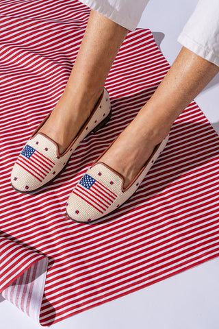 American Flag Needlepoint Loafer Alternate View