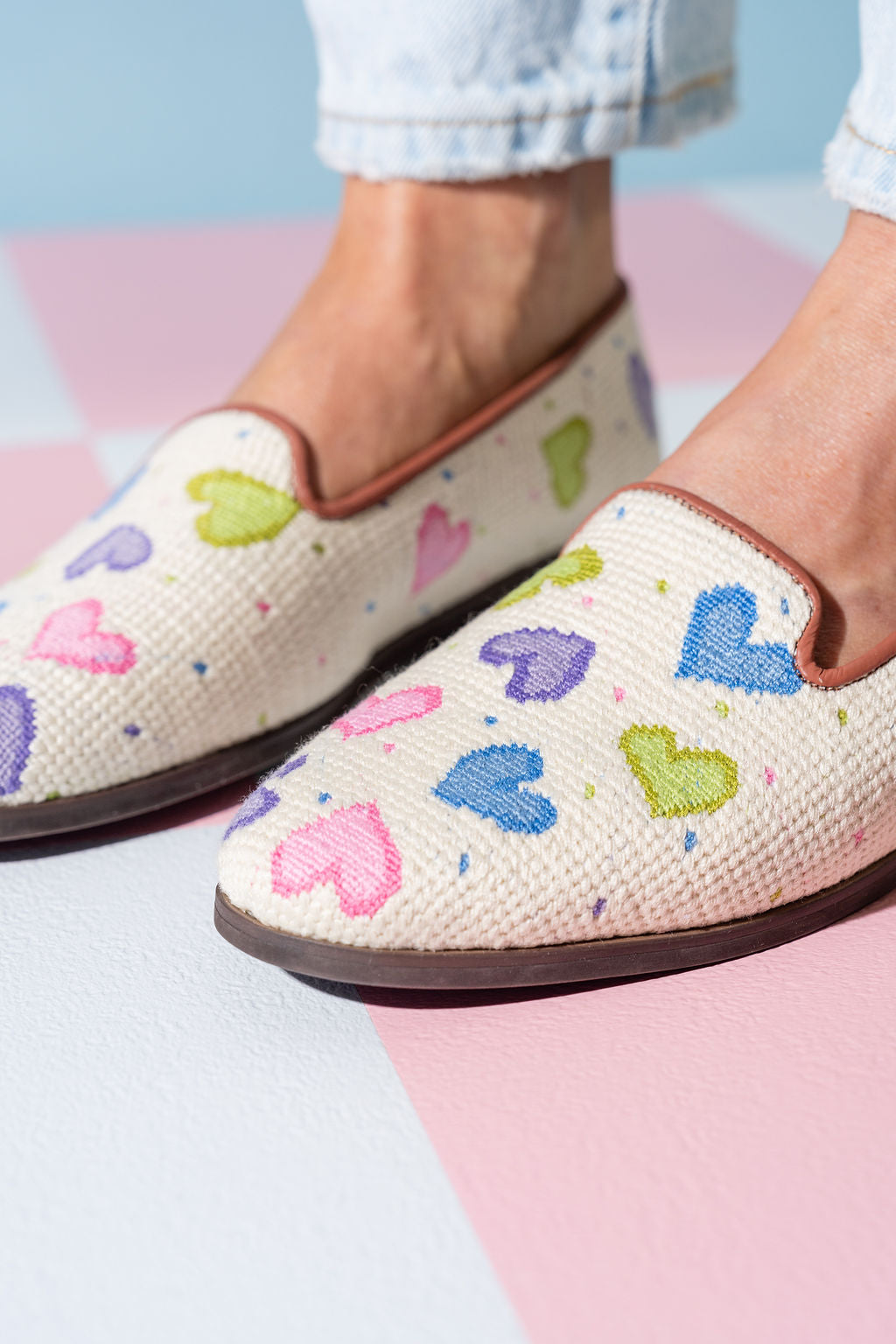 Hearts Needlepoint Loafer