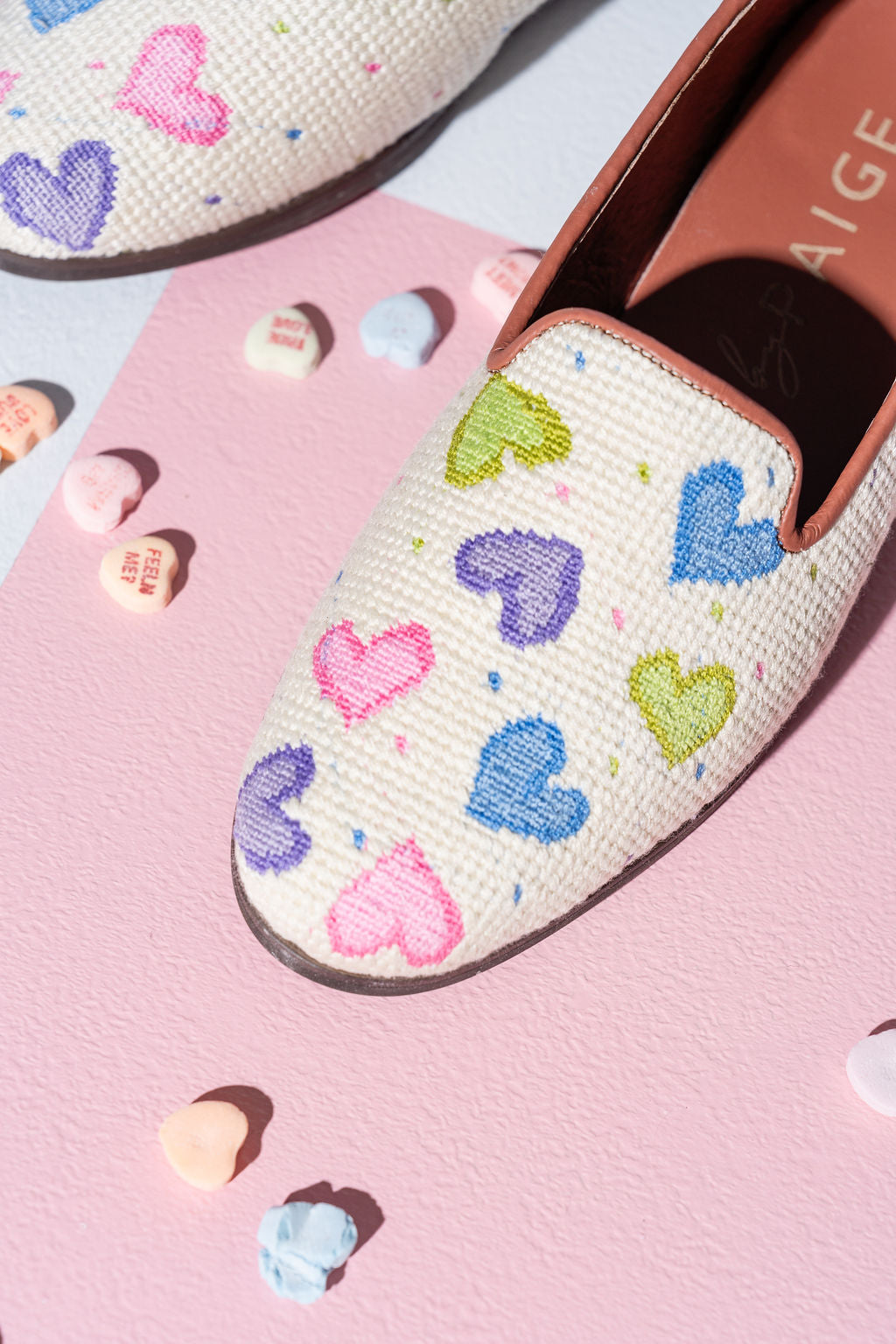 Hearts Needlepoint Loafer