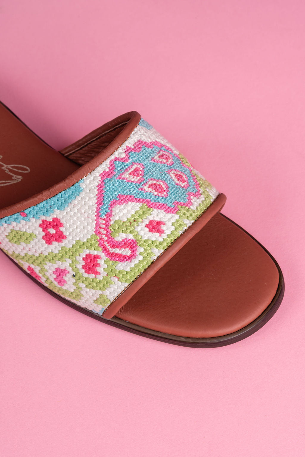 Preppy Paisley Needlepoint Sandal
