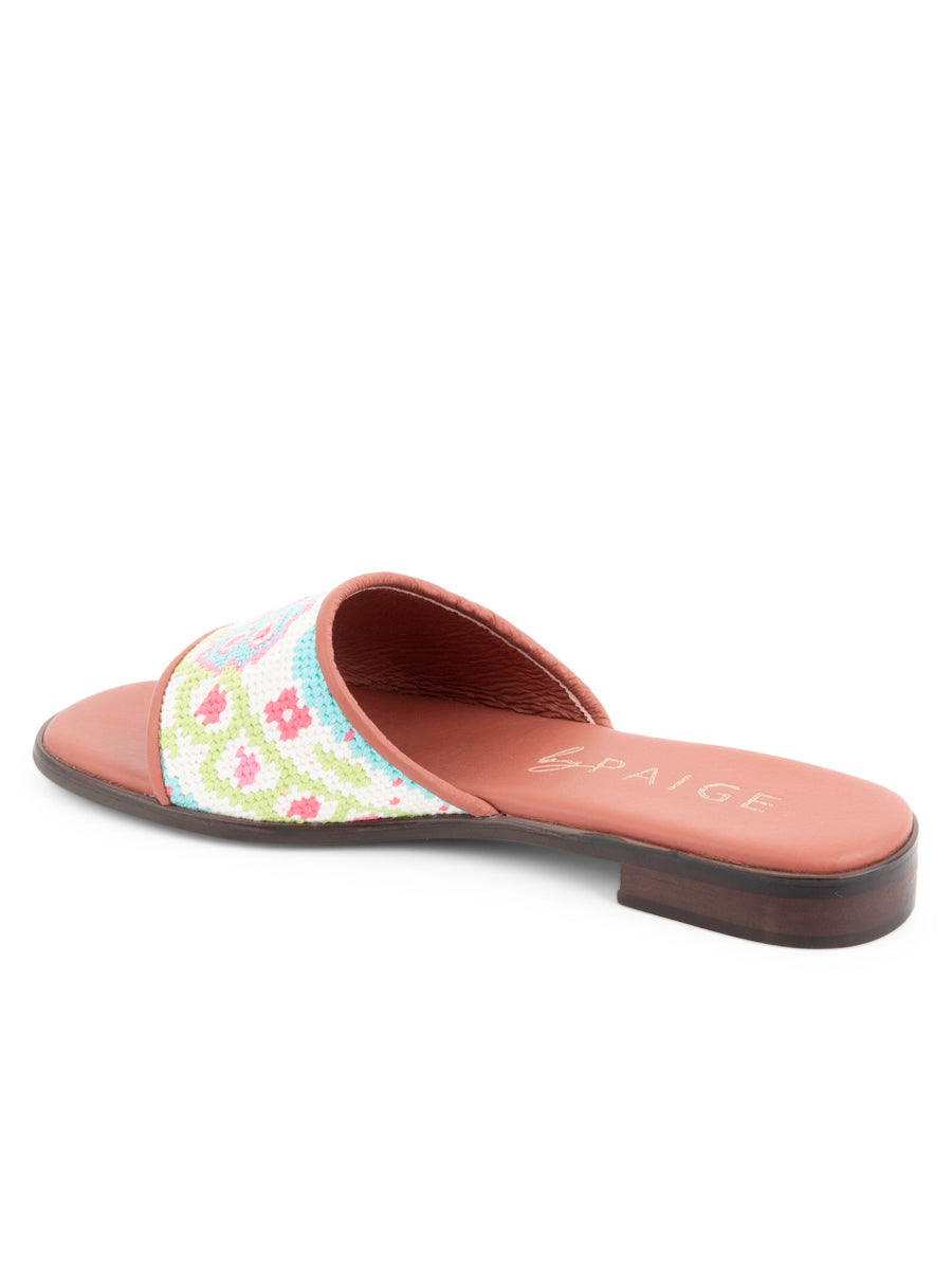 Preppy Paisley Needlepoint Sandal