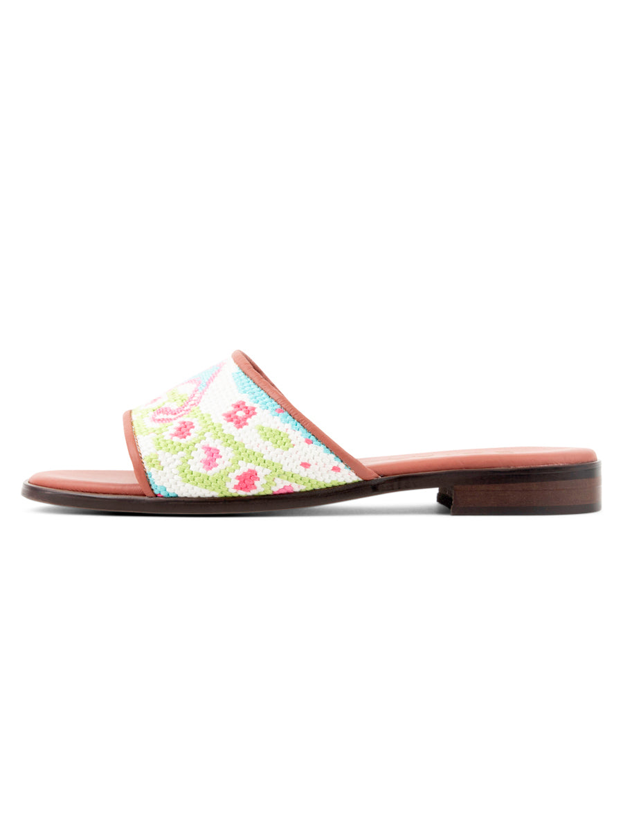 Preppy Paisley Needlepoint Sandal