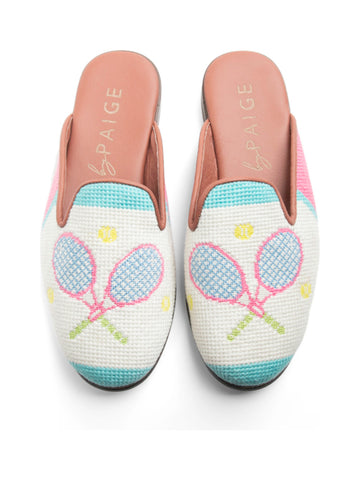 Tennis Needlepoint Mule