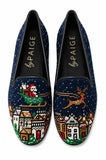 Needlepoint Loafer in Santa and Reindeer