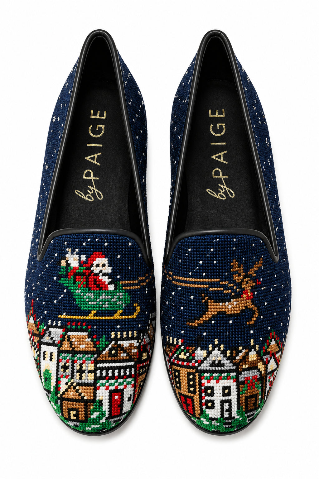Santa & Reindeer Needlepoint Loafer