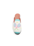 Needlepoint Mule in Tennis