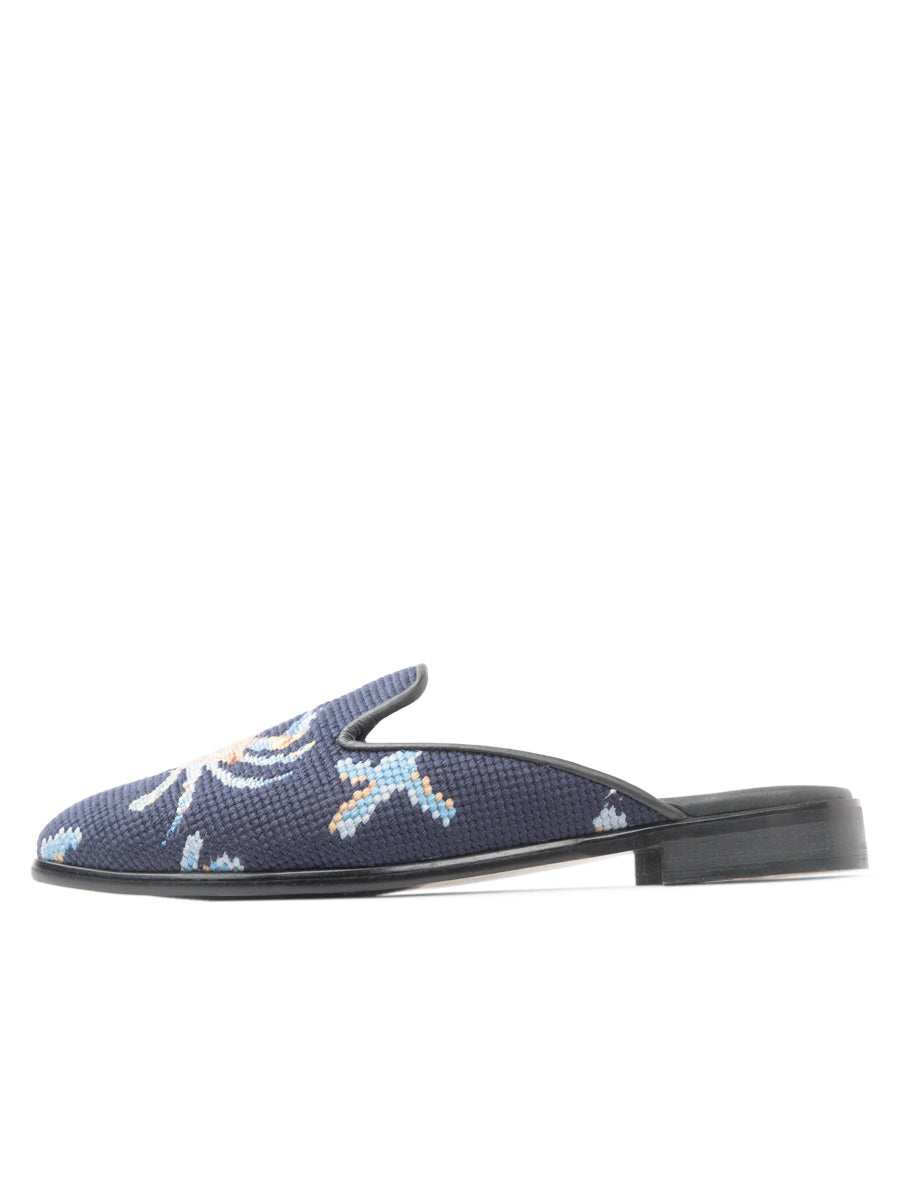 Crab Needlepoint Mule