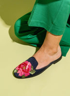 Pink Peony Needlepoint Mule