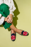Pink Peony Needlepoint Mule