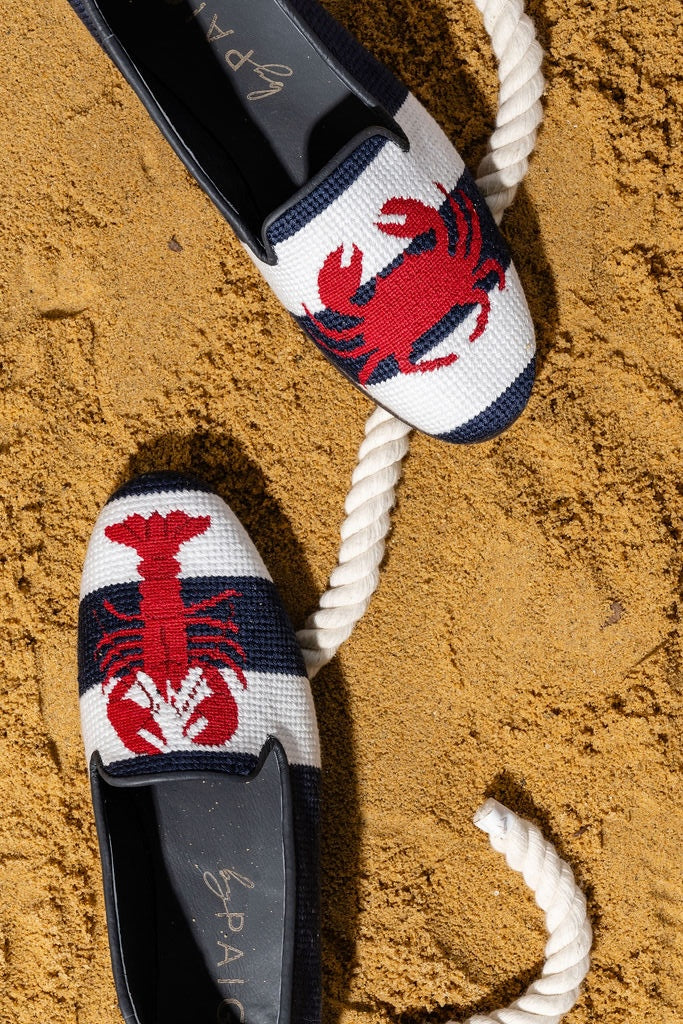 Crab and Lobster Needlepoint Loafer