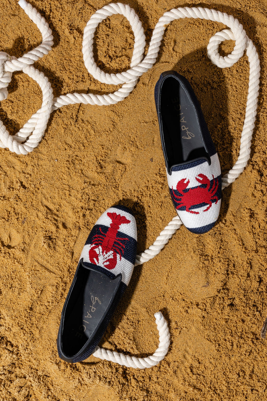 Crab and Lobster Needlepoint Loafer