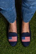 American Flag Needlepoint loafer