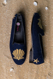 Gold Scallop Needlepoint loafer
