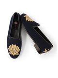 Gold Scallop Needlepoint loafer