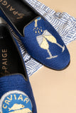 Needlepoint Loafer in Champagne and Caviar
